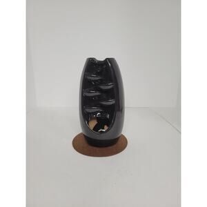 SPACEKEEPER Black Ceramic Waterfall Backflow Incense Burner